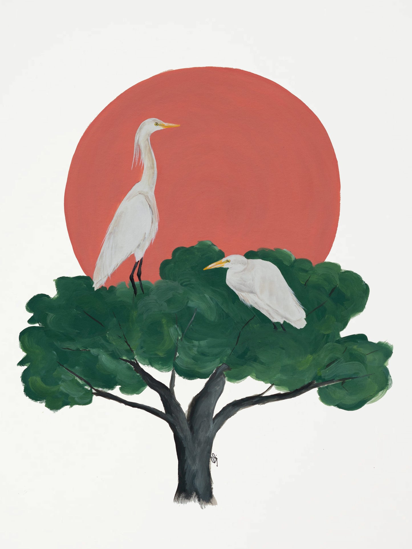 Treetop Rest Stop : Original Gouache Painting
