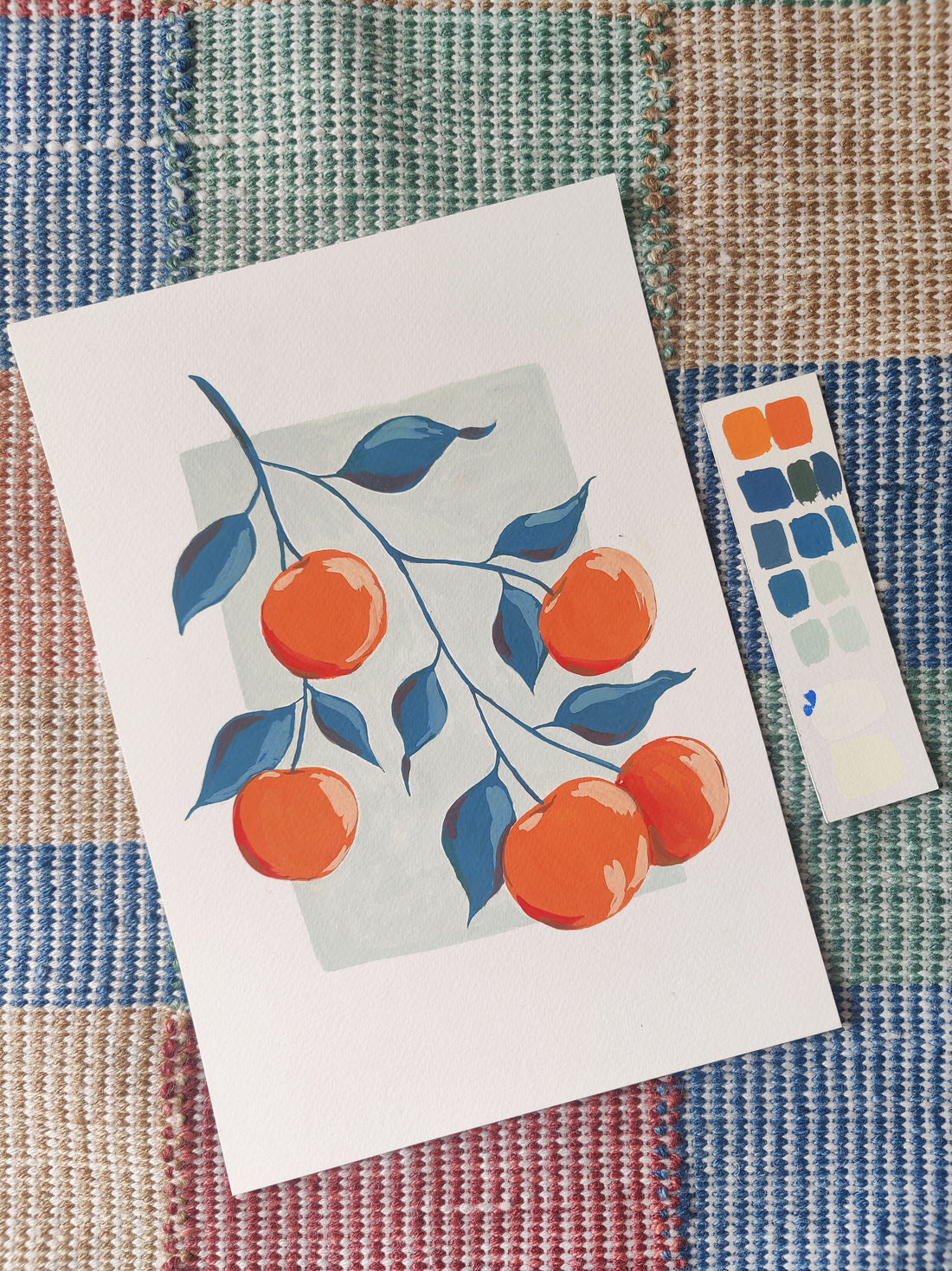 Mixing the perfect shades to paint with Gouache: Paint Oranges with me