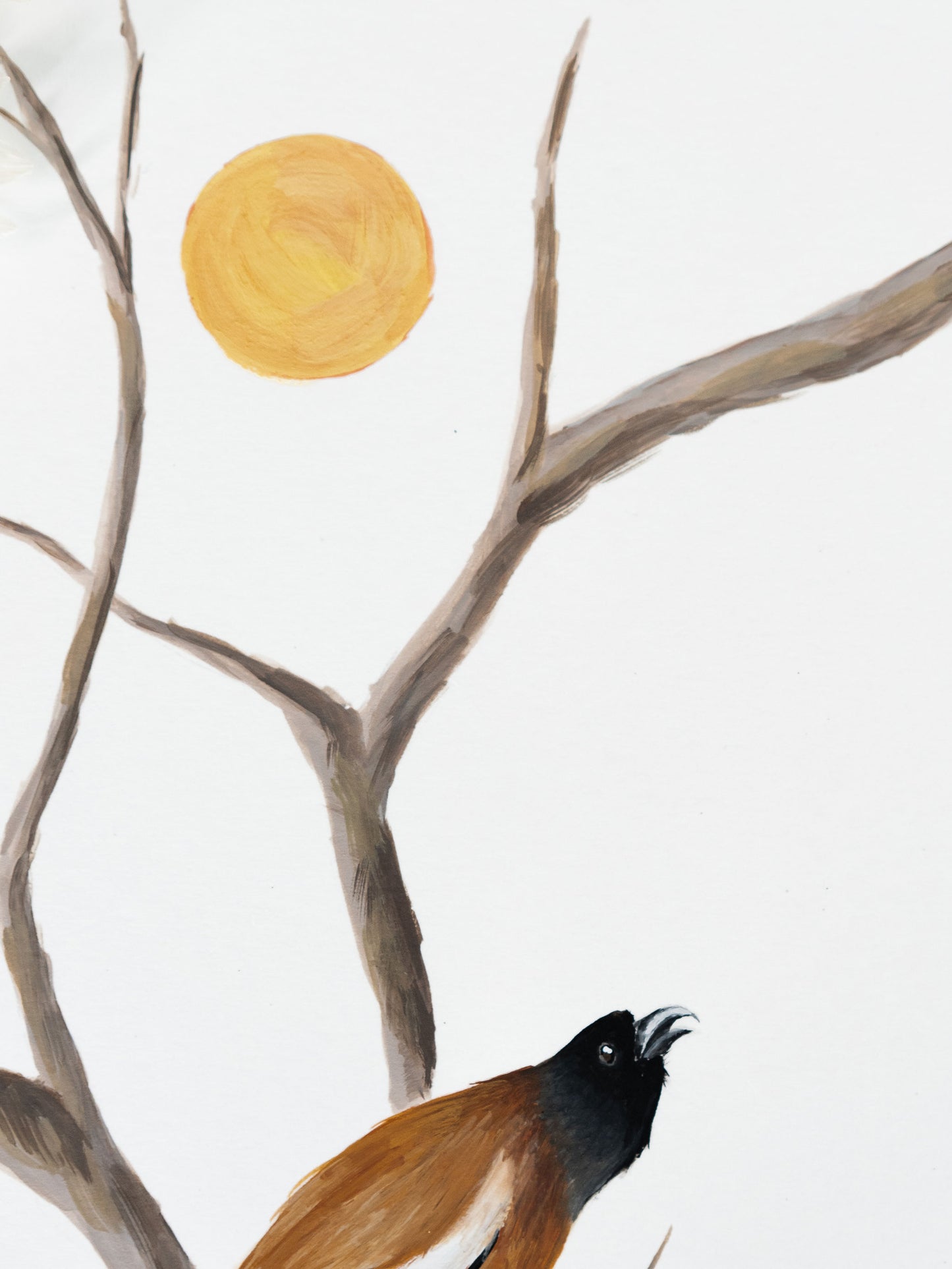 A Little Birdie Told Me : Original Gouache Painting